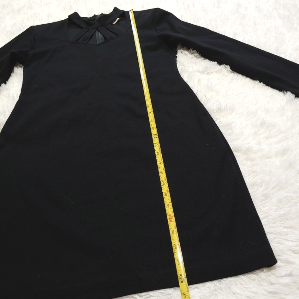 90s Vintage Marnie West Gothic Black Choker Cut Out Neckline Dress 13 - Picture 12 of 12